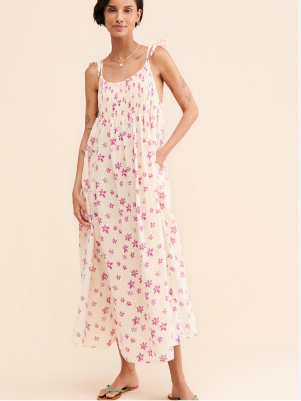 Women's Free People Azure Maxi Dress Style in Lilac Ecru Combo